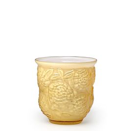 Cachepot Vase Flowers Milky Amber Murano Style Art Glass