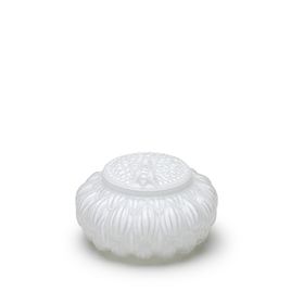 Dahlia Glass Box Milky White Murano Style Art Glass