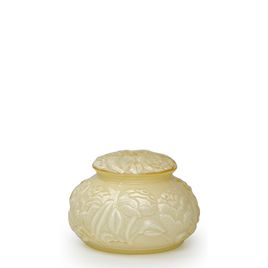 Flower Glass Box Milky Amber Murano Style Art Glass