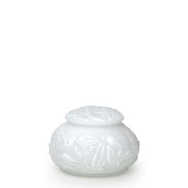 Flower Glass Box Milky White Murano Style Art Glass