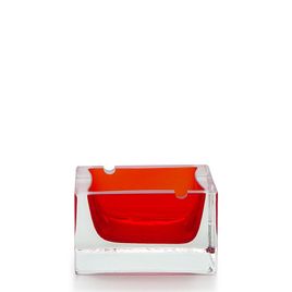 President Glass Ashtray Red Murano Style Art Glass
