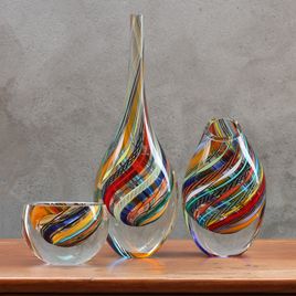 Bowl Drop Twisted Hippie Murano Style Art Glass