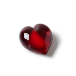Small Red Heart Glass Paperweight Murano Style Art Glass