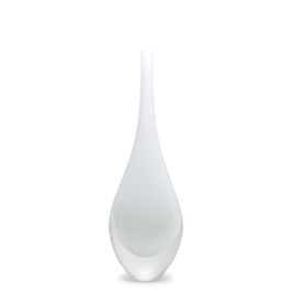 Small Tall Drop Glass Vase White Murano Style Art Glass Murano Style Art Glass