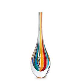 Small Tall Drop Glass Vase Hippie Murano Style Art Glass