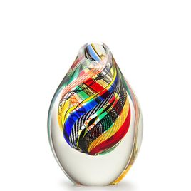 Low Drop Glass Vase Twisted Hippie Murano Style Art Glass