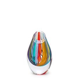 Small Low Drop Glass Vase Hippie Murano Style Art Glass