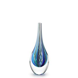 Small Medium Drop Glass Vase Hippie Blue and Green Murano Style Art Glass