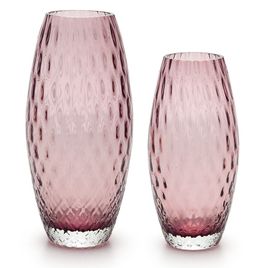 Pair of Vases Oliva Baloton Purple Murano Style Art Glass