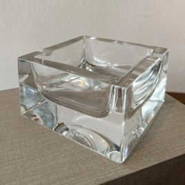 President Glass Ashtray Transparent Murano Style Art Glass