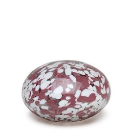 Flat Paperweight Multicolor White and Purple Murano Style Art Glass