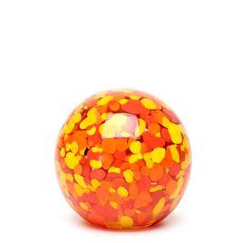 Ball Paperweight Multicolor Yellow, Orange and Coral Murano Style Art Glass