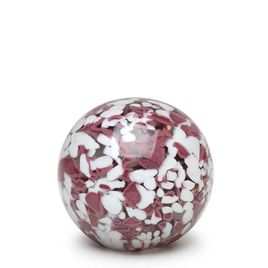 Ball Paperweight Multicolor White and Purple Murano Style Art Glass