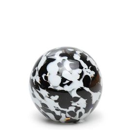 Ball Paperweight Multicolor Black and White Murano Style Art Glass