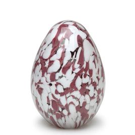 Egg Paperweight Multicolor White and Purple Murano Style Art Glass