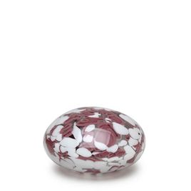 Small Flat Paperweight Multicolor White and Purple Murano Style Art Glass