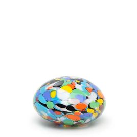 Small Flat Paperweight Multicolor Colored Murano Style Art Glass
