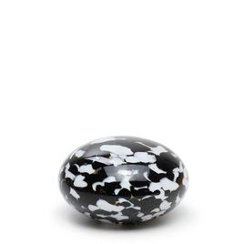 Small Flat Paperweight Multicolor Black and White Murano Style Art Glass