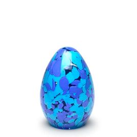 Small Egg Paperweight Multicolor Blue and Aquamarine Murano Style Art Glass