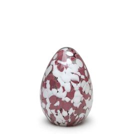 Small Egg Paperweight Multicolor White and Purple Murano Style Art Glass