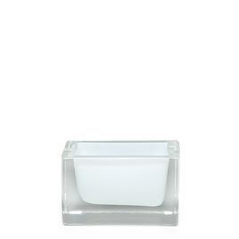 PaperClip Holder White Murano Style Art Glass