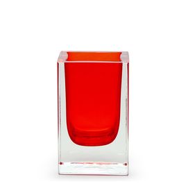 Pencil Holder Red Murano Style Art Glass
