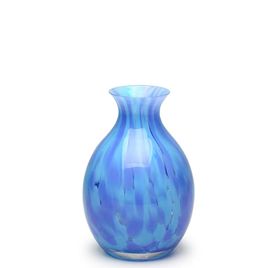 Small Glass Vase 65 Multicolor Blue and Aquamarine Murano Style Art Glass