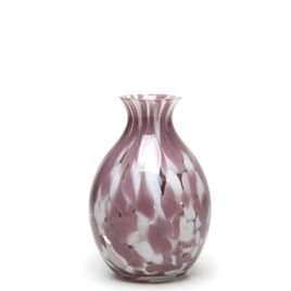 Small Glass Vase 65 Multicolor White and Purple Murano Style Art Glass