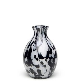 Small Glass Vase 65 Multicolor Black and White Murano Style Art Glass
