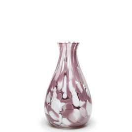 Small Glass Vase 66 Multicolor White and Purple Murano Style Art Glass