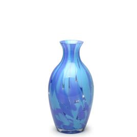 Small Glass Vase 67 Multicolor Blue and Aquamarine Murano Style Art Glass