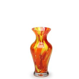 Small Glass Vase 76 Multicolor Yellow, Orange and Coral Murano Style Art Glass