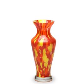 Small Glass Vase 77 Multicolor Yellow, Orange and Coral Murano Style Art Glass