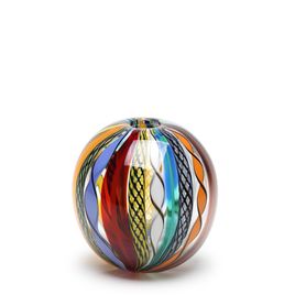 Ball Small Glass Vase Hippie Murano Style Art Glass
