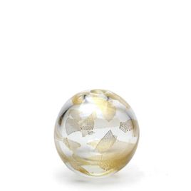 Ball Small Glass Vase Transparent Golden Effect Murano Style Art Glass