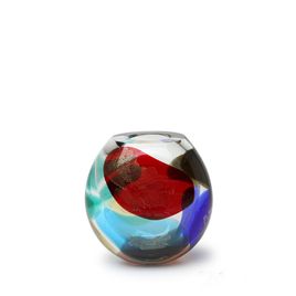 Small Glass Vase Colors Stains Model 2 Colored with Gold Murano Style Art Glass