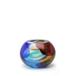 Small Glass Vase Colors Stains Model 3 Colored with Gold Murano Style Art Glass