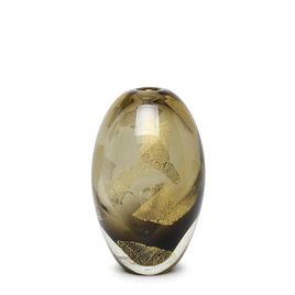 Egg Small Glass Vase Smoky Golden Effect Murano Style Art Glass