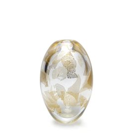 Egg Small Glass Vase Transparent Golden Effect Murano Style Art Glass