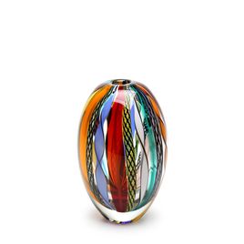 Egg Small Glass Vase Hippie Murano Style Art Glass