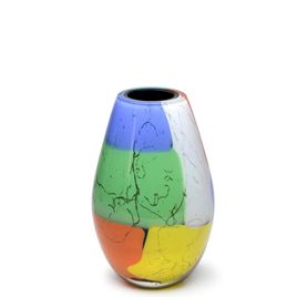Glass Vase 24 MS Straight Colored Splinters Murano Style Art Glass