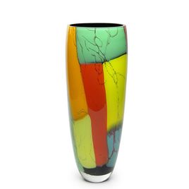 Glass Vase 333 MS Colored Splinters Murano Style Art Glass