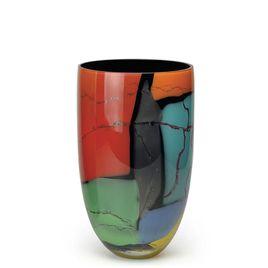 Glass Vase 444 MS Colored Splinters Murano Style Art Glass