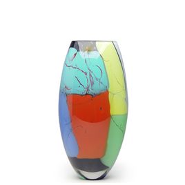 Glass Vase 50 MS Colored Splinters Murano Style Art Glass