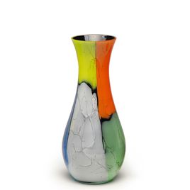 Glass Vase 83 Milenium Colored Splinters Murano Style Art Glass