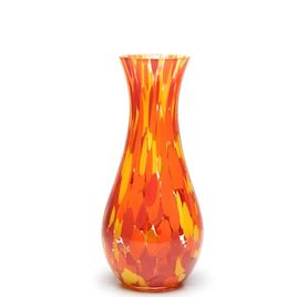Glass Vase 83 Multicolor Yellow, Orange and Coral Murano Style Art Glass