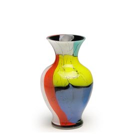 Glass Vase 84 Milenium Colored Splinters Murano Style Art Glass