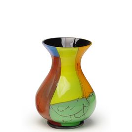 Glass Vase 85 Milenium Colored Splinters Murano Style Art Glass