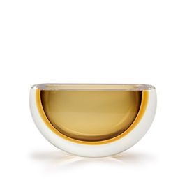 Glass Vase 94 MS Bicolor Smoky with Amber Murano Style Art Glass