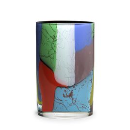 Large Glass Vase Japan model Color Splinters Murano Style Art Glass